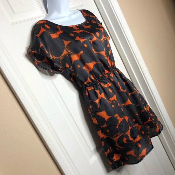 Francesca’s boutique Alya tunic top orange navy - Picture 4 of 9